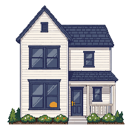 A navy-roofed colonial.
